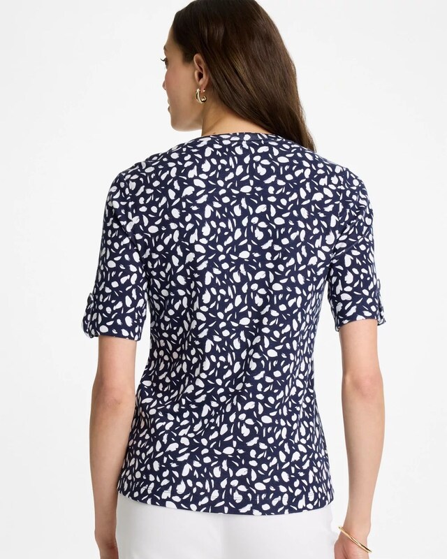 Printed Pima V-Neck Tee - image 3